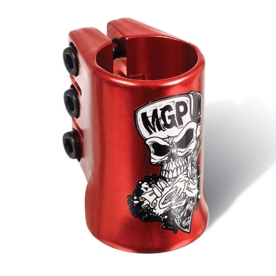 MGP OVERSIZE TRIPLE CLAMP WITH SKULL - RED (엠쥐피 스턴트스쿠터 킥보드 클램프)