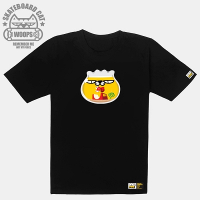 [돌돌] WOOPS-T-41 웁스 고양이 스케이트보드 캐릭터 티셔츠