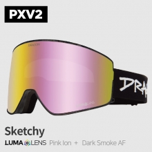 2122 Dragon PXV2 Sketchy / LL Pink Ion + LL Dark Smoke AF (드래곤 PXV2 스노우보드 고글)