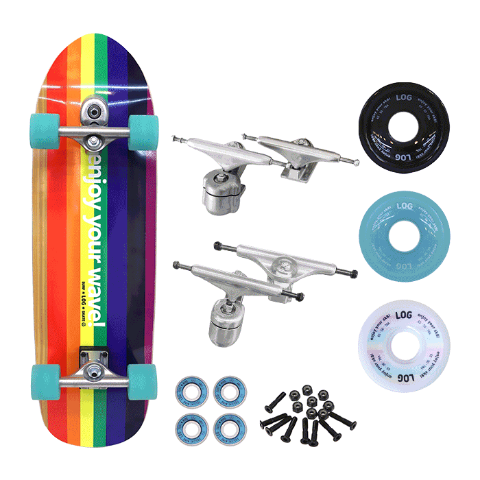 [커스텀 컴플릿-서프스케이트] Log Rainbow Surfskate(32/33.5)+트럭(로그or요우)+휠