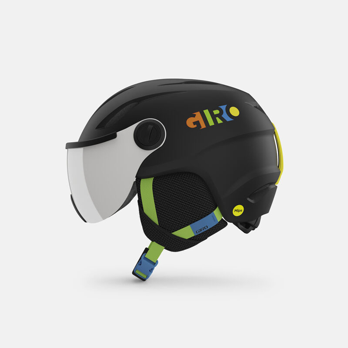 2223 Giro Jr Buzz Mips Helmet - Matte Black/Party Blocks (지로 버즈 아동용 스노우보드 바이저 헬멧)