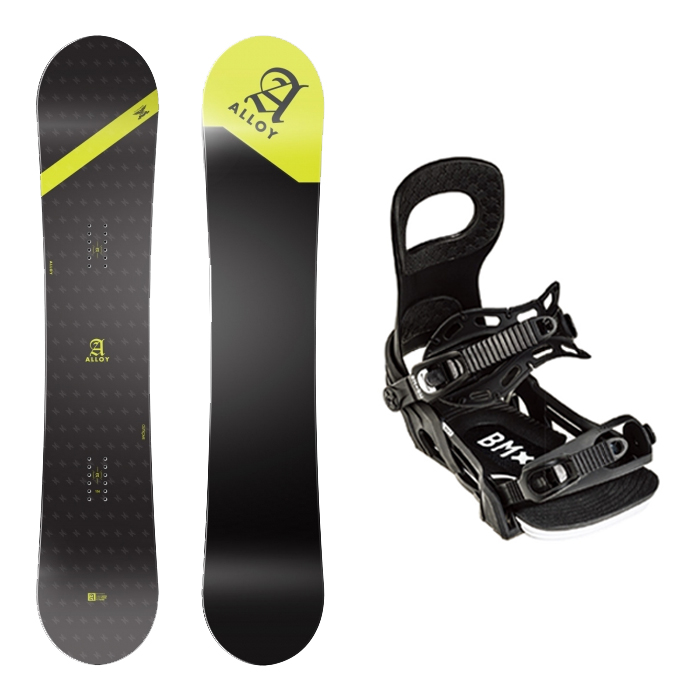 2021 ALLOY OUTKOME SNOWBOARD - 152 156 + 2223 Bent Metal Bolt Snowboard Binding - Black