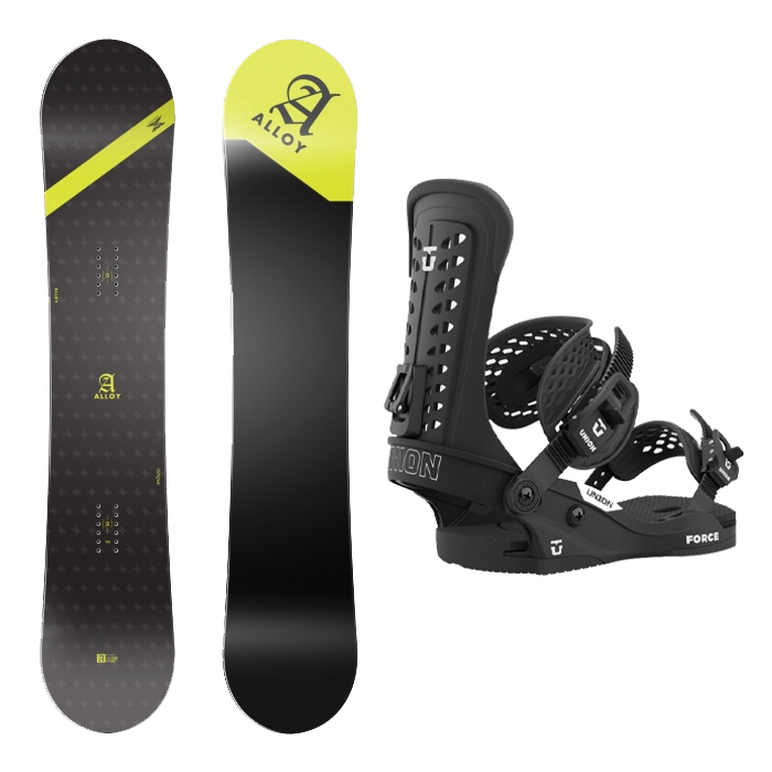 2021 ALLOY OUTKOME SNOWBOARD - 152 156 + 2223 Union Force Snowboard Binding - Black