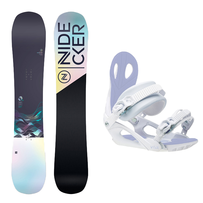 2223 Nidecker Ora Snowboard - 139N 143N 147M + 2223 Roxy Viva Snowboard Binding - White