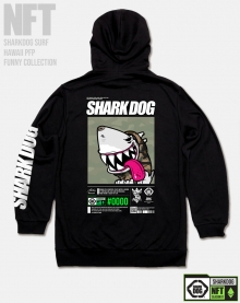 [돌돌컴퍼니] SHARK-DOG-HOODY-257 샤크독 서핑 하와이 NFT 캐릭터 그래픽 디자인 후드티 후드티셔츠 후디