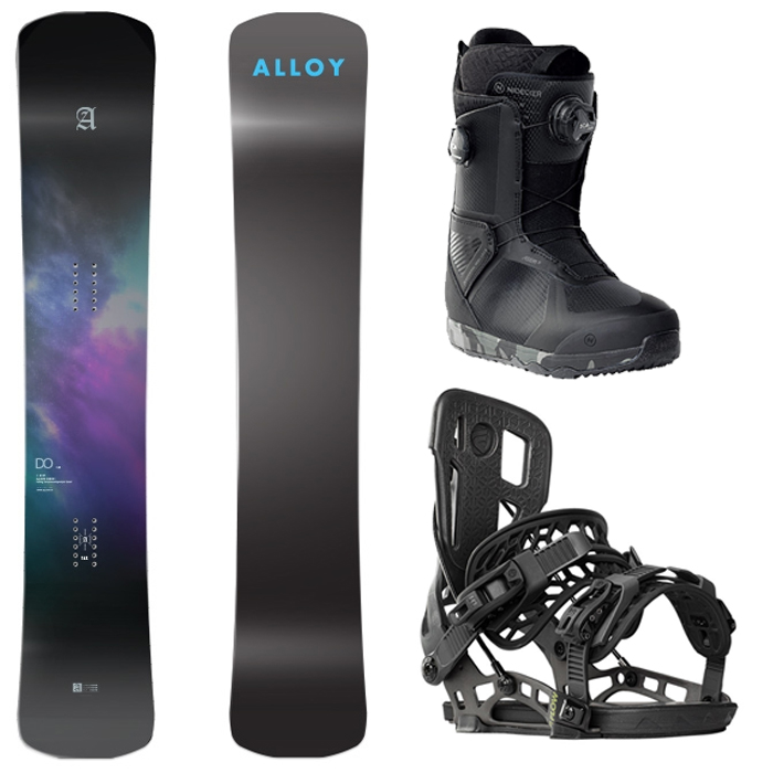 [햄머보드] 2123 Alloy D.O Carbon Snowboard - 161 165 + 2223 Flow Nx2-Carbon Bindings - Graphite + 2223 Nidecker Kita Boots - Black