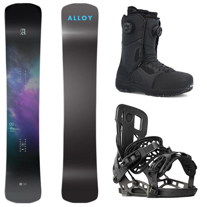 [햄머보드] 2123 Alloy D.O Carbon Snowboard - 161 165 + 2223 Flow Nx2-Carbon Bindings - Graphite + 2223 Ride Trident 3 Boa Boots - Black