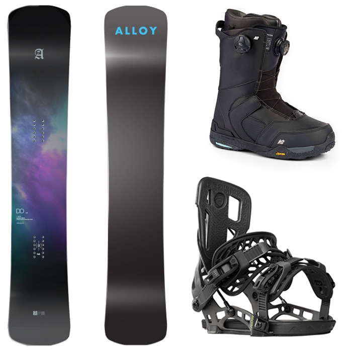 [햄머보드] 2123 Alloy D.O Carbon Snowboard - 161 165 + 2223 Flow Nx2-Carbon Bindings - Graphite + 2223 K2 Thraxis Boots - Black