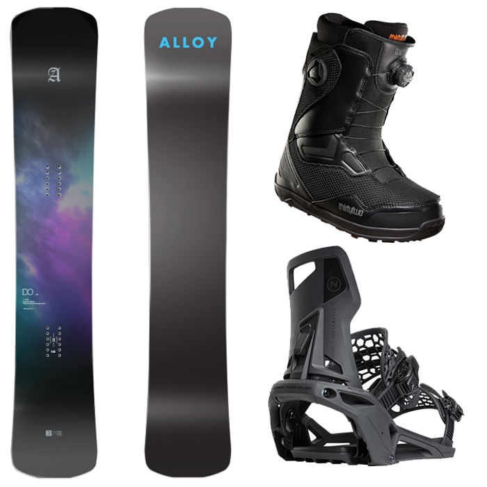 [햄머보드] 2123 Alloy D.O Carbon Snowboard - 161 165 + 2223 Nidecker Supermatic Snowboard Binding - Black + 2223 32 TM-2 Double Boa Wide Boots - Black
