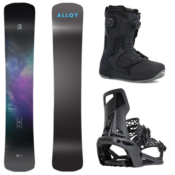 [햄머보드] 2123 Alloy D.O Carbon Snowboard - 161 165 + 2223 Nidecker Supermatic Snowboard Binding - Black + 2223 Ride Insano Boots - Black