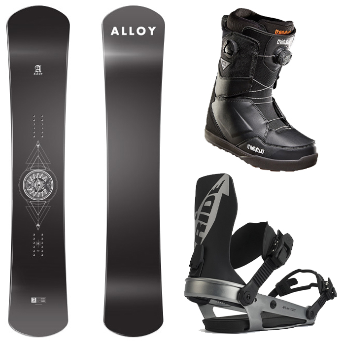 [햄머보드] 2122 Alloy Hermes Snowboard - 158 162 + 2122 Ride A-6 Snowboard Binding - Black + 2223 32 Lashed Double Boa Boots