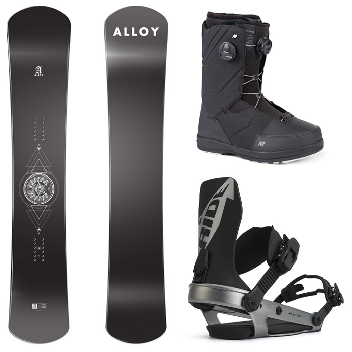 [햄머보드] 2122 Alloy Hermes Snowboard - 158 162 + 2122 Ride A-6 Snowboard Binding - Black + 2223 K2 Maysis Boots - Black