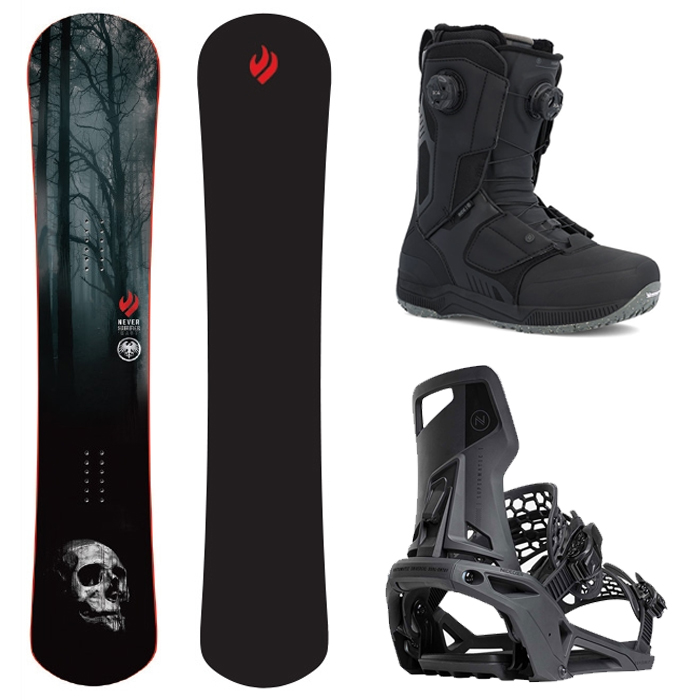 [세미햄머] 2122 Never Summer East Snowboard - 157 161 + 2223 Nidecker Supermatic binding - black + 2223 Ride Insano Boots - Black