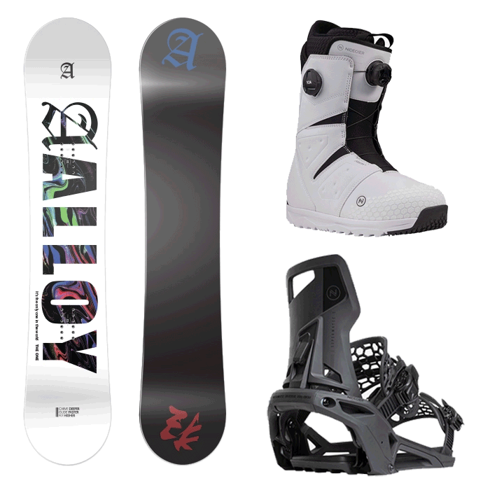 2122 Alloy The One Snowboard - 153 157 + 2223 Nidecker Supermatic binding - black + 2223 Nidecker Altai Boots