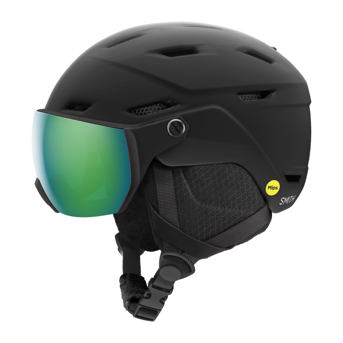 2223 Smith Survey Jr Mips Helmet - Matte Black/Everyday Green Mirror (스미스 서베이 아동용 스노우보드 바이저 헬멧)