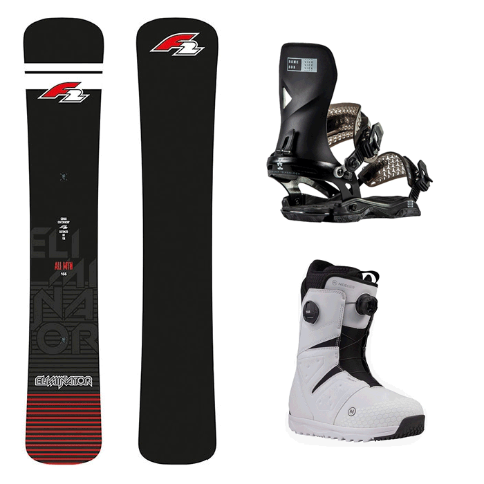 [햄머보드세트] 2223 F2 Eliminator + 2223 Rome Vice Snowboard Bindings - Black OR BLK&RED + 2223 Nidecker Altai Boots - White OR BLK