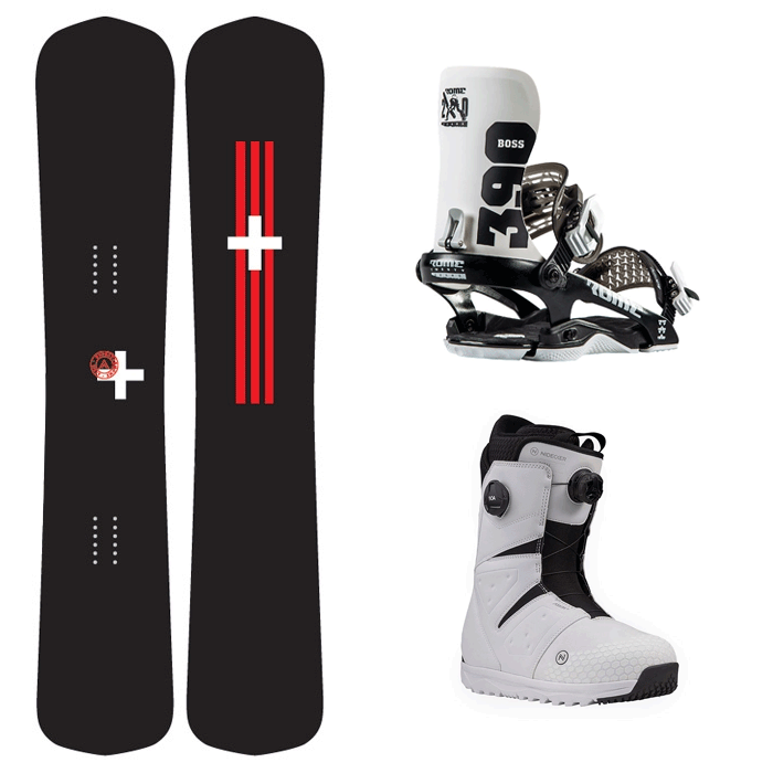 [전향각 세미햄머] 2021 WEST KARVER LTD SNOWBOARD - 158 163 + 2223 Rome 390 Boss 20th Anniversary Snowboard Bindings + 2223 Nidecker Altai Boots - White OR BLK