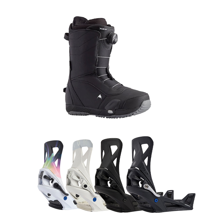 2223 Burton Mens Ruler Step On® Snowboard Boots - Black + 2223 Mens Step On Bindings