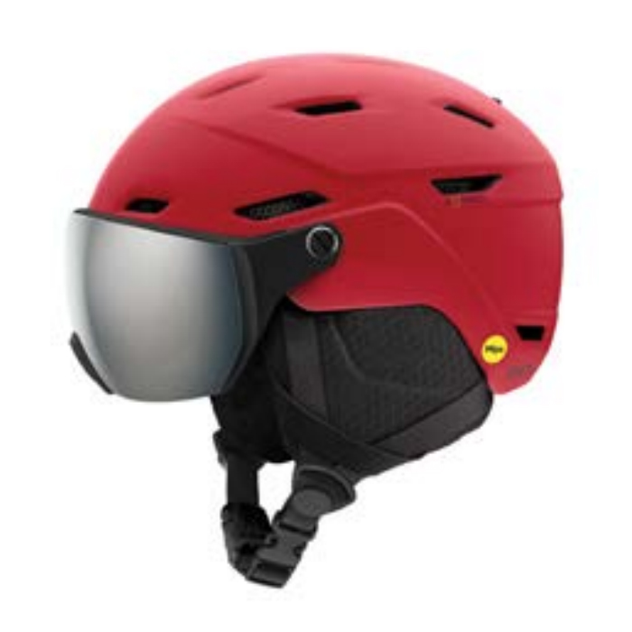 2324 Smith Survey Jr MIPS Visor Helmet - Matte Crimson/Platinum Mir (스미스 서베이 밉스 아동용 스노우보드 바이져 헬멧)