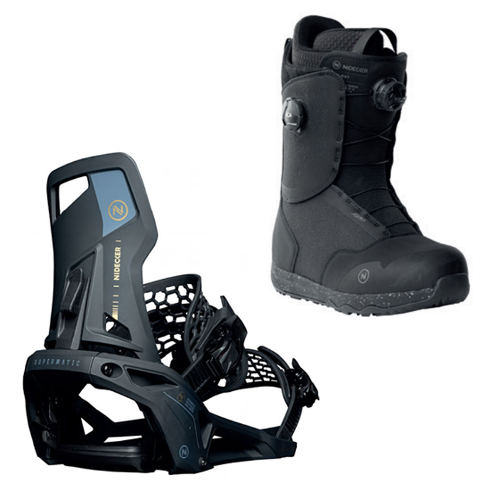 2324 Nidecker Supermatic Bindings - Black + 2324 Nidecker Rift Snowboard Boots - Black