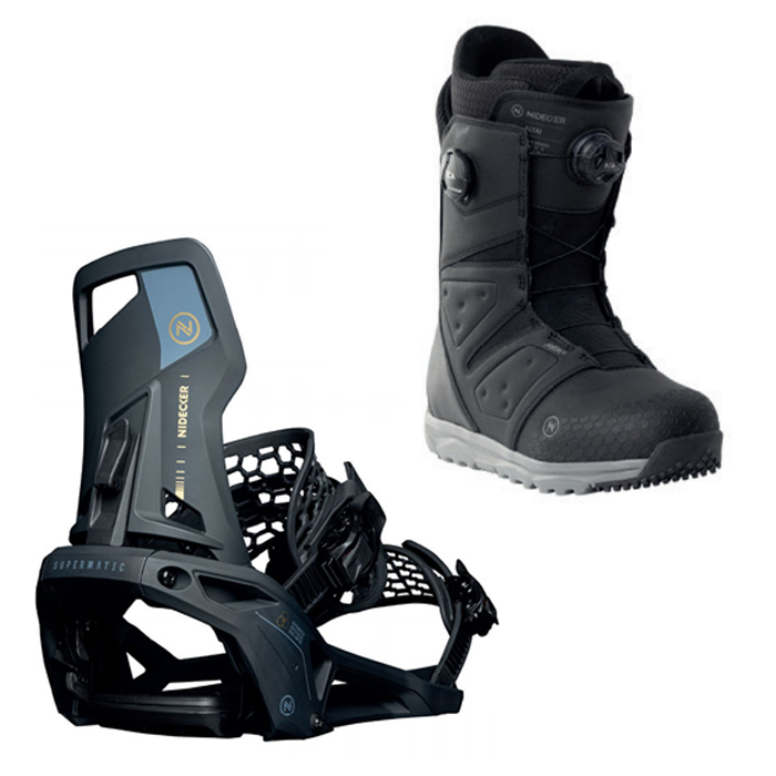 2324 Nidecker Supermatic Bindings - Black + 2324 Nidecker Altai Snowboard Boots - Black