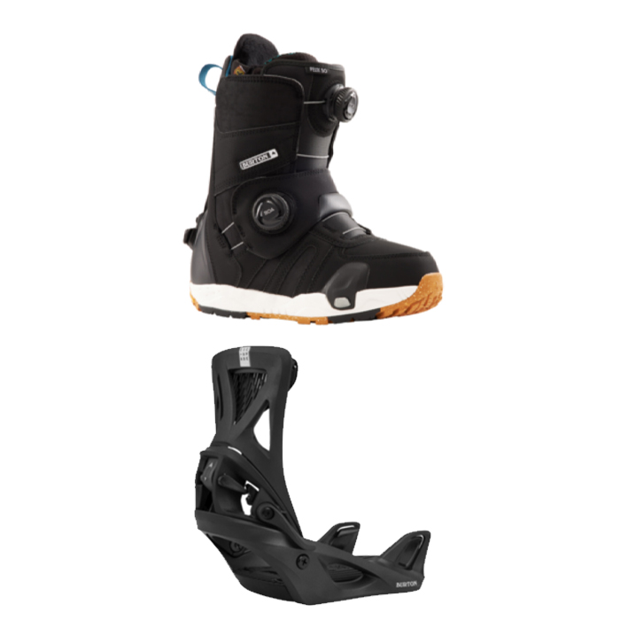 2324 Burton Women's Felix Step On Wide Snowboard Boot - Black + 2324 Burton Women's Step On® Escapade Re:Flex Snowboard Bindings - Black