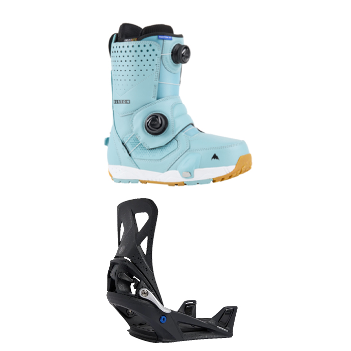 2324 Burton Men's Photon Step On® Snowboard Boots - Wide - Rock Lichen + 2324 Burton Men's Step On® X Re:Flex Snowboard Bindings - Black