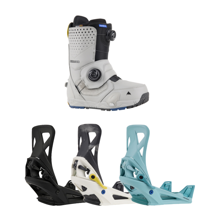 2324 Burton Men's Photon Step On® Snowboard Boots - Wide - Gray + 2324 Burton Men's Step On® Re:Flex Snowboard Bindings