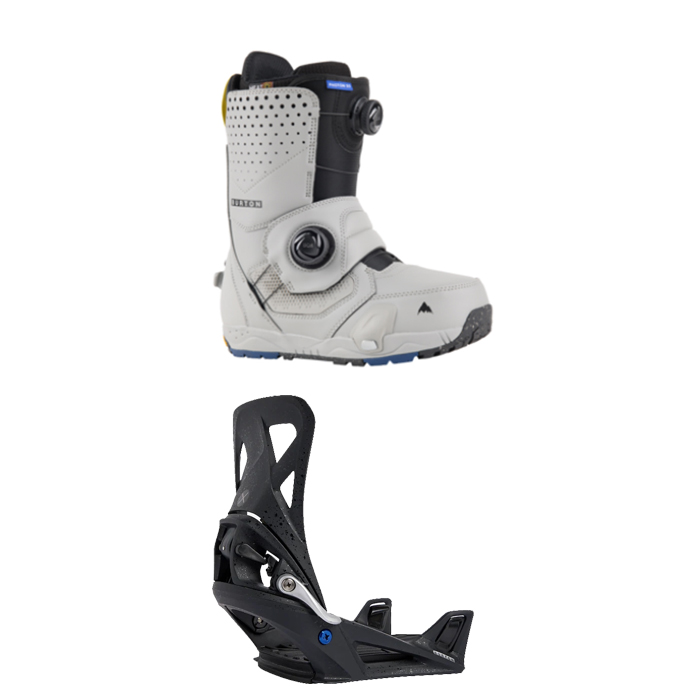 2324 Burton Men's Photon Step On® Snowboard Boots - Wide - Gray + 2324 Burton Men's Step On® X Re:Flex Snowboard Bindings - Black