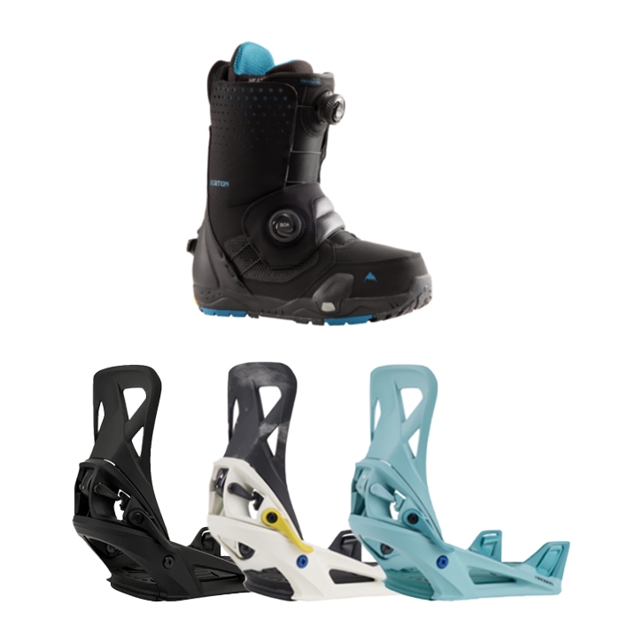 2324 Burton Men's Photon Step On® Snowboard Boots - Wide - Black + 2324 Burton Men's Step On® Re:Flex Snowboard Bindings