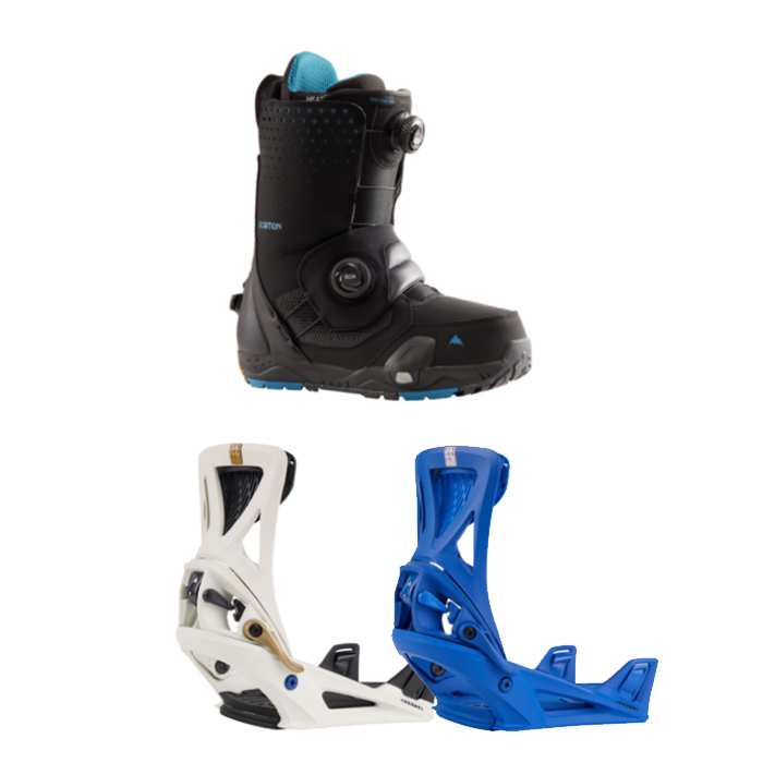 2324 Burton Men's Photon Step On® Snowboard Boots - Wide - Black + 2324 Burton Men's Step On® Genesis Re:Flex Snowboard Bindings