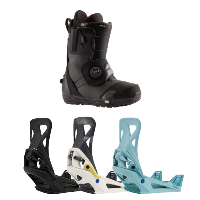2324 Burton Men's Ion Step On® Snowboard Boots - Black + 2324 Burton Men's Step On® Re:Flex Snowboard Bindings