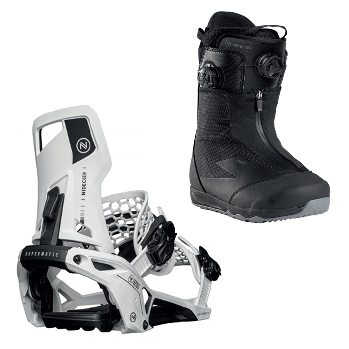2324 Nidecker Supermatic Bindings - White + 2324 Nidecker Index Snowboard Boots - Black (니데커 슈퍼매틱/슈퍼메틱 세트)