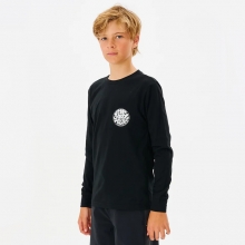 Rip Curl 11EBRV Boys Icons Long Sleeve UV Rashguard - Black (립컬 보이즈 아이콘 UV 아동용 래쉬가드)