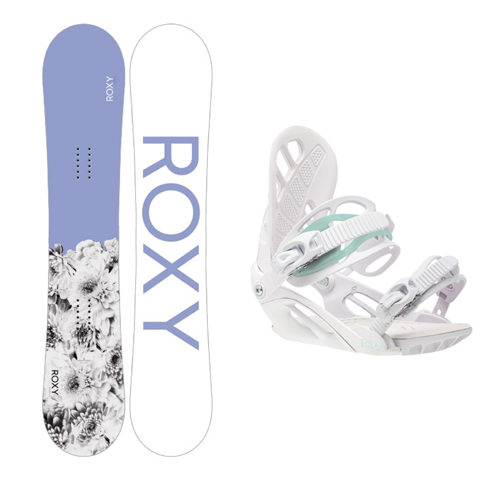 [여성용 초중급추천셋트] 2223 Roxy Dawn Snowboard - 142 146 149 + 2223 Roxy Lola Snowboard Binding - White