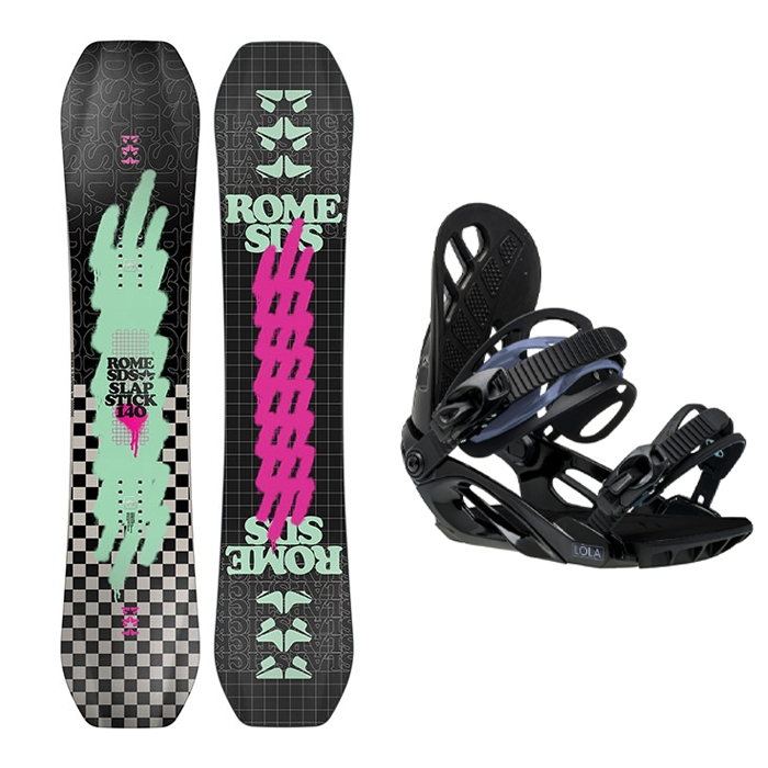 [여성&아동 초중급추천셋트] 2223 Rome Slapstick Snowboard - 130 135 140 145 + 2223 Roxy Lola Snowboard Binding - Black