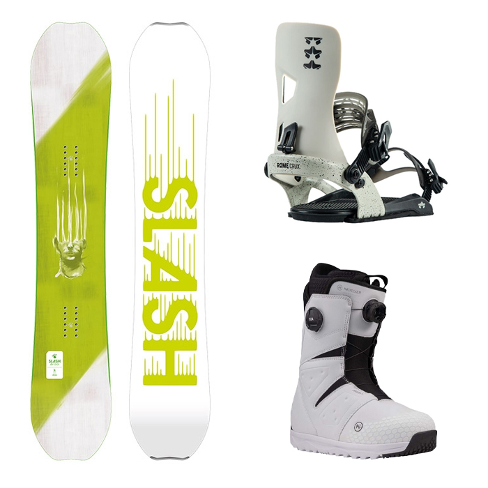 [초중급 라이딩추천셋트] 1920 SLASH ATV BOARD - 151 154 + 2223 Rome Crux Snowboard Bindings - Bone White + 2324 Nidecker Altai Boots - White