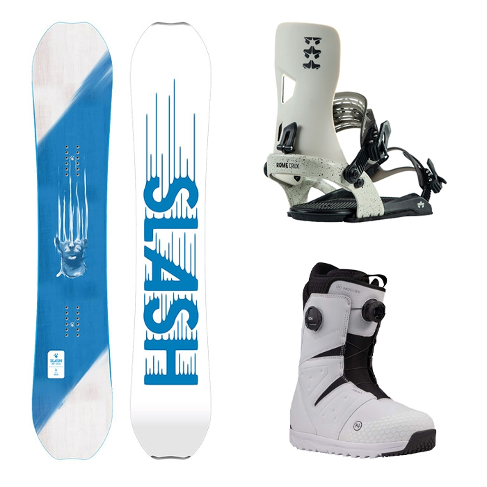 [초중급 라이딩추천셋트] 1920 SLASH ATV BOARD - 156 158 + 2223 Rome Crux Snowboard Bindings - Bone White + 2324 Nidecker Altai Boots - White