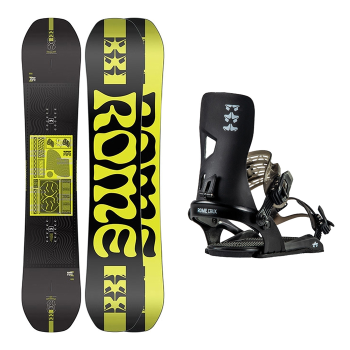 [초중급추천셋트] 2223 Rome Mechanic Snowboard - 147 150 153 154W 156 157W 159 161W + 2223 Rome Crux Snowboard Bindings - Black