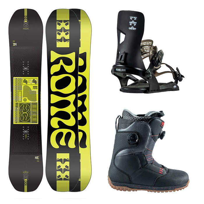 [더블보아 초중급추천셋트] 2223 Rome Mechanic Snowboard - 147 150 153 154W 156 157W 159 161W + 2223 Rome Crux Snowboard Bindings - Black + 2223 Rome Bodega Boa Snowboard boots - Black