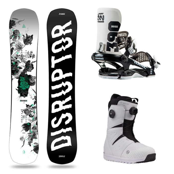 [고퀄러티 올라운드 추천셋트] 2223 Signal Disruptor In Bloom Snowboard - 148 152 156W 158 158W + 2223 Rome 390 Boss 20th Anniversary Snowboard Bindings - White + 2324 Nidecker Altai Boots - White