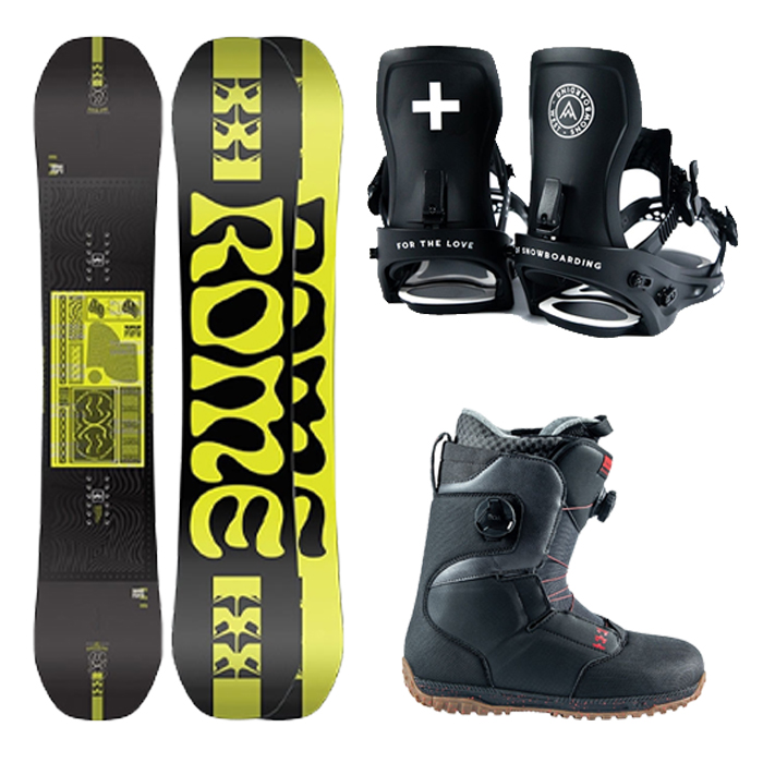 [초중급 프리스타일 추천셋트] 2223 Rome Mechanic Snowboard - 147 150 153 154W 156 157W 159 161W + 2223 Flux X West XF Ltd Binding - Black + 2223 Rome Bodega Boa Snowboard boots - Black