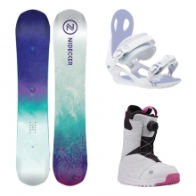 [입문여성&주니어 추천세트] 2324 Nidecker Micron Venus Snowboard - 130 135 140 145 + 2223 Roxy Viva Snowboard Binding - White + 2223 Nidecker W Cascade Boots - White